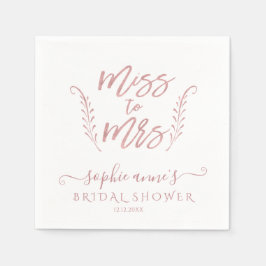 Servilleta De Papel Rosa caligrafía de oro ducha de novia Bachelorette