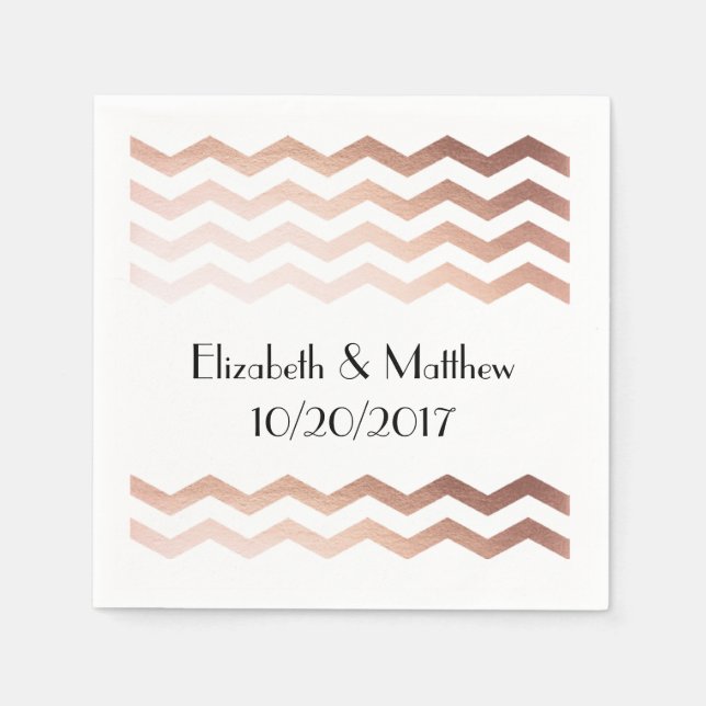 Servilleta De Papel Rosa Cocktail Chevron (Anverso)