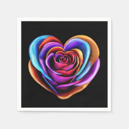 Servilleta De Papel Rosa con forma de corazón colorido-