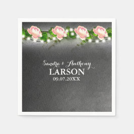 Servilleta De Papel Rosa de Chalkboard Boda Napkin