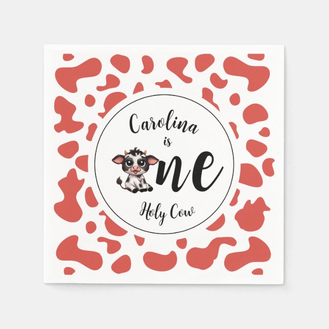 Servilleta De Papel Rosa de coral de vaca sagrada (Anverso)