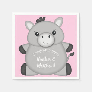 Servilleta De Papel Rosa de Donkey Baby Shower