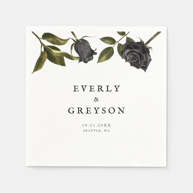 Servilleta De Papel Rosa de Halloween oscuro Boda blanco (Anverso)