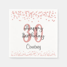 Servilleta De Papel Rosa de moda Purpurina de oro FELIZ 30 NOMBRE DE C