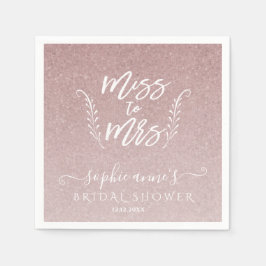 Servilleta De Papel Rosa De Oro A La Sra. Bridal Shower