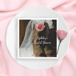 Servilleta De Papel Rosa de país rosa y niño de vaca botan ducha de no