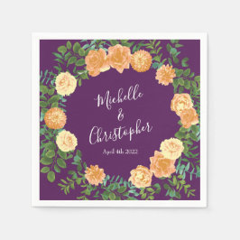 Servilleta De Papel Rosa de pintura de color marrón sobre morado