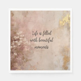 Servilleta De Papel Rosa de pintura dorada