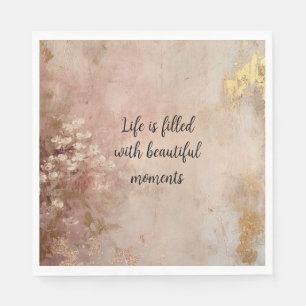 Servilleta De Papel Rosa de pintura dorada