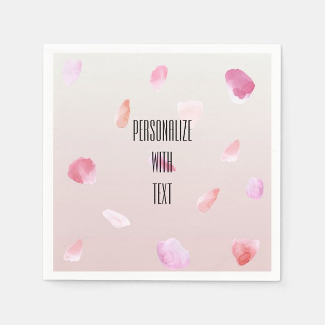 Servilleta De Papel Rosa de Rubor rosa romántico Petal Floral (Anverso)