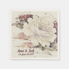 Servilleta De Papel Rosa de Tapiz Vintage de Aniversario