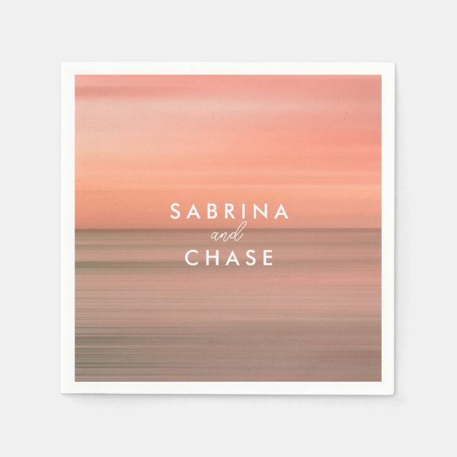 Servilleta De Papel Rosa de toallas Bodas personalizadas de Rubor (Anverso)