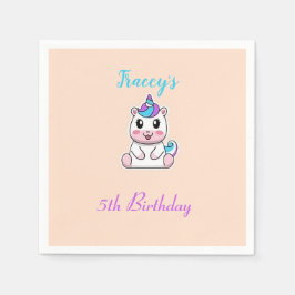 Servilleta De Papel Rosa de unicornio blanco