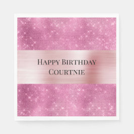 Servilleta De Papel Rosa Femenino Glitzy Brillante