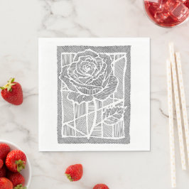 Servilleta De Papel Rosa Floral Arte Geométrico en Servilletas de Pape