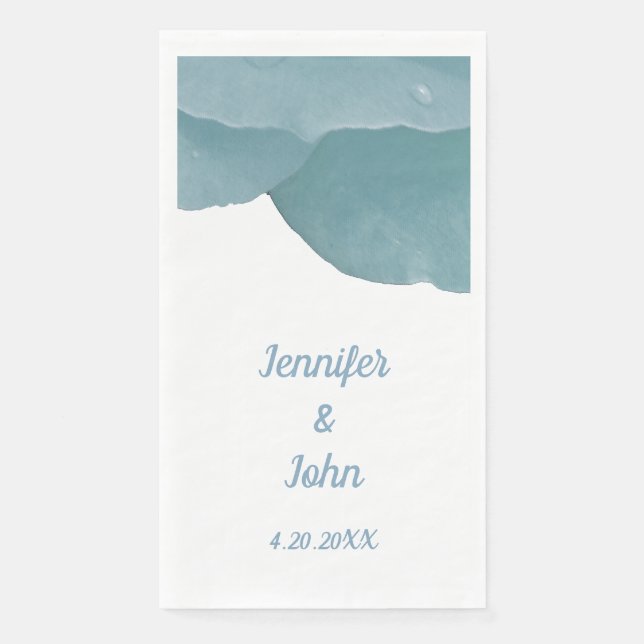 Servilleta De Papel Rosa floral azul polvoriento elegante tendencia bo (Anverso)