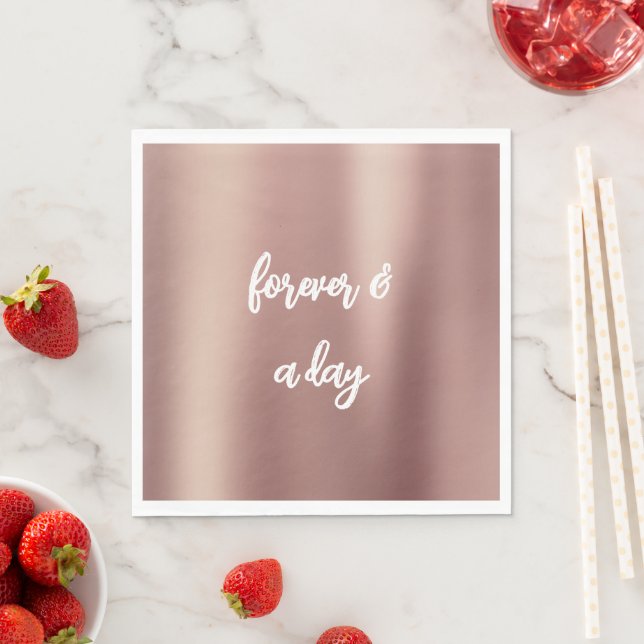 Servilleta De Papel Rosa Gold Bridal Shower (In situ)