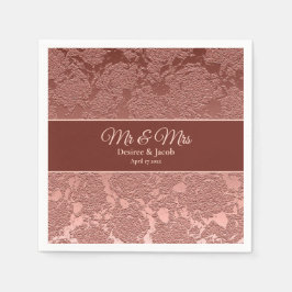 Servilleta De Papel Rosa Gold Elegant Floral Modern Wedding