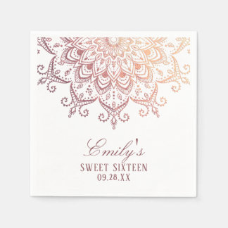 Servilleta De Papel Rosa Gold Mandala Sweet 16