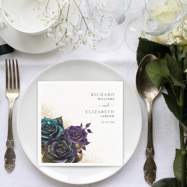 Servilleta De Papel Rosa gótico oscuro Boda Purpurina (Subido por el creador)