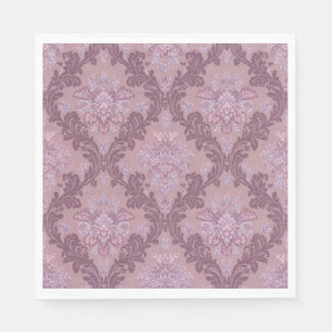 Servilleta De Papel Rosa Lavanda Polvorienta Lila Mauve Damask Elegant