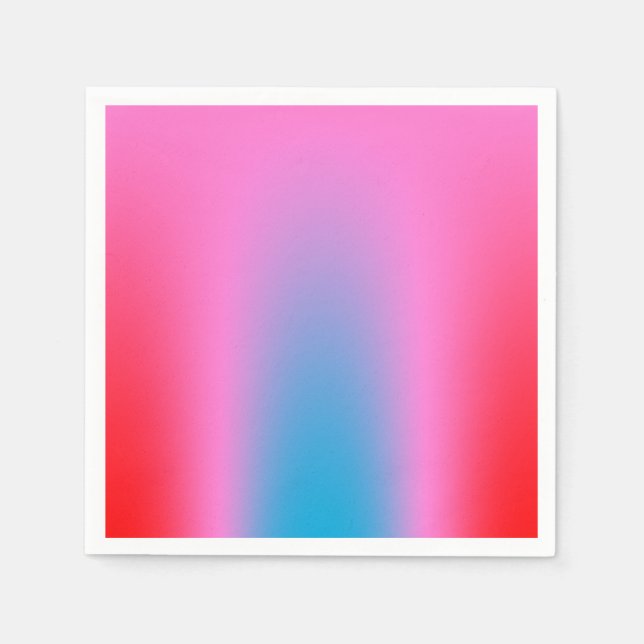 Servilleta De Papel Rosa magenta profundo a naranja rojo y azul (Anverso)