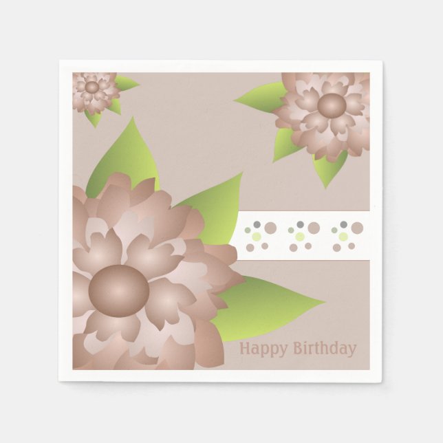 Servilleta De Papel Rosa Marrón Y Verde Lime (Anverso)