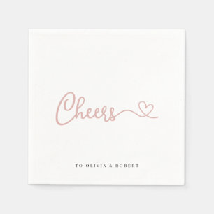 Servilleta De Papel Rosa minimalista Cheers Wedding Shower