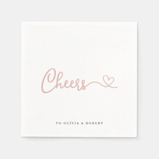 Servilleta De Papel Rosa minimalista Cheers Wedding Shower