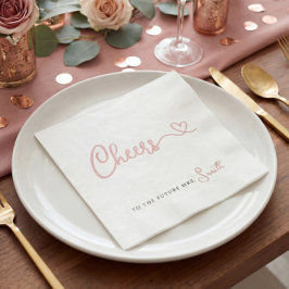 Servilleta De Papel Rosa minimalista Saluda al futuro Sra.