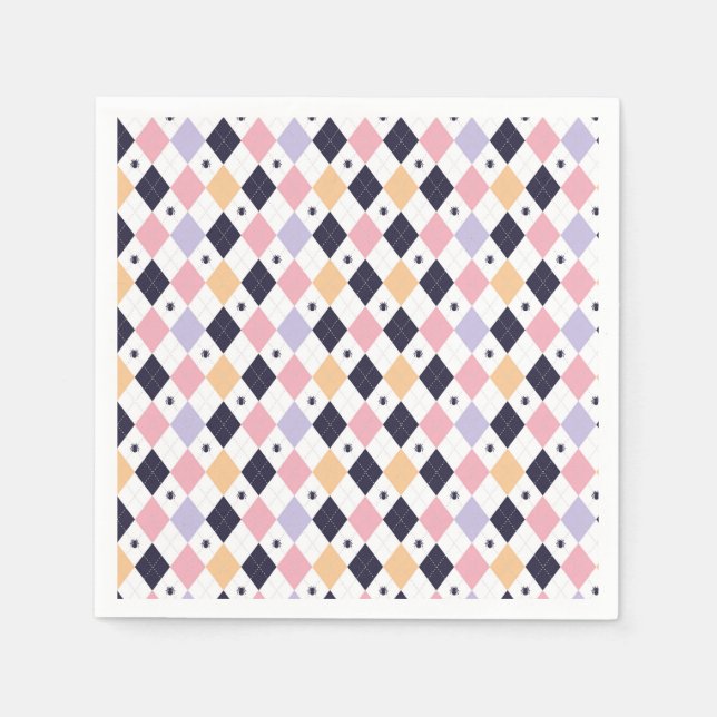 Servilleta De Papel Rosa morado de diamante con araña (Anverso)