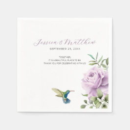 Servilleta De Papel Rosa morado y colibrí