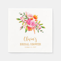 Rosa Naranja Floral Moderno para Boda Personalizad