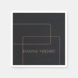 Servilleta De Papel rosa negro elegante oro moderno