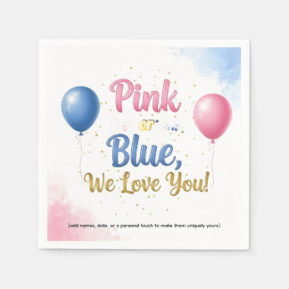 Servilleta De Papel ✨ rosa o azul, te queremos | Napkin revelador de g