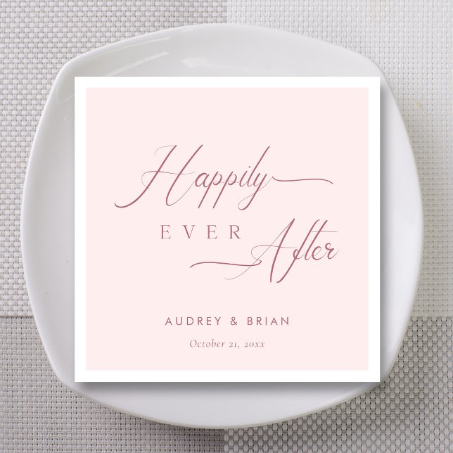 Servilleta De Papel Rosa personalizado Boda Rubor Gold (Personalized Rose Gold Blush Wedding Napkins )