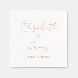 Servilleta De Papel Rosa polvoriento rosado moderno Boda de escritura 