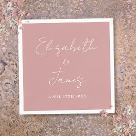 Servilleta De Papel Rosa polvoriento rosado moderno Boda de escritura 