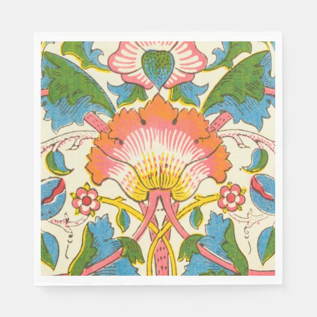 Servilleta De Papel Rosa postrado (por William Morris) (Anverso)