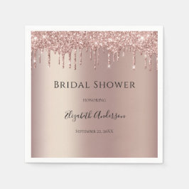 Servilleta De Papel Rosa Purpurina de oro Drin Glam Ducha Nodal trendy