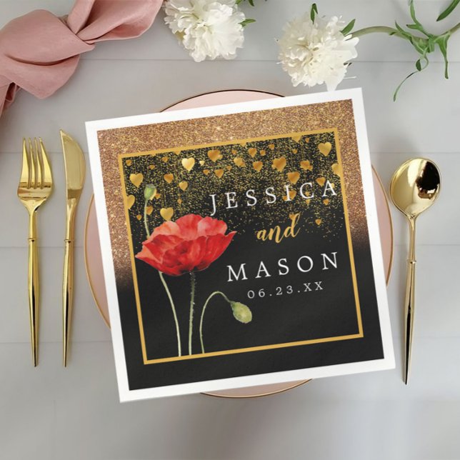 Servilleta De Papel Rosa Purpurina Flor Boda Cocktail Napkins (Subido por el creador)