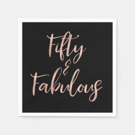 Servilleta De Papel Rosa Relieve metalizado dorado Cincuenta y Fabulos