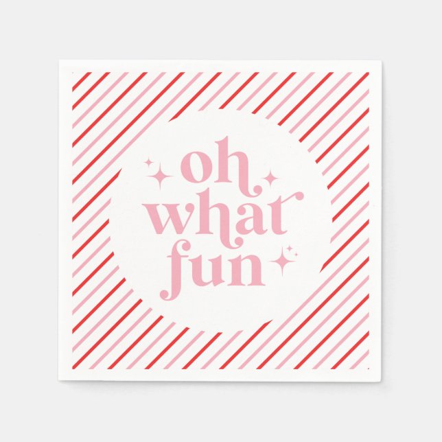 Servilleta De Papel Rosa Retro Oh Qué Diversión (Anverso)