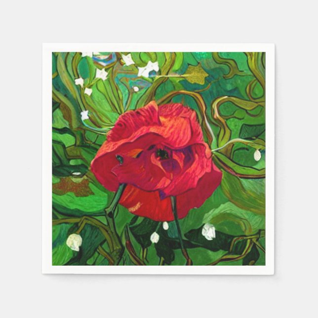 SERVILLETA DE PAPEL ROSA ROJA  (Anverso)