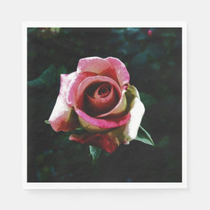 Servilleta De Papel Rosa roja pintada de petróleo