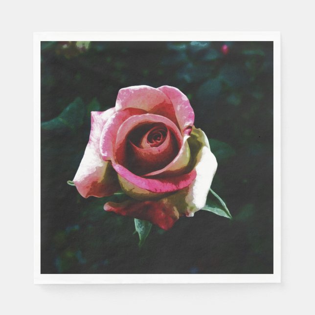 Servilleta De Papel Rosa roja pintada de petróleo (Anverso)