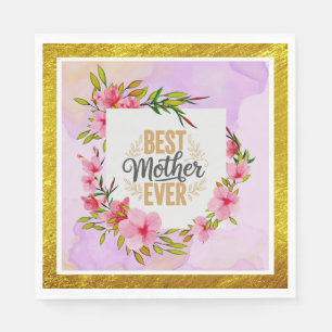 Servilleta De Papel Rosa Rosa Día de la Madre Yo Mejor Madre del Mundo