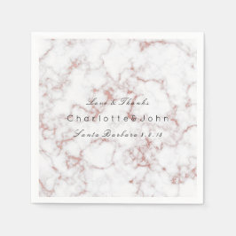 Servilleta De Papel Rosa Rosa Oro Fiesta de Mármol Gris Blanco