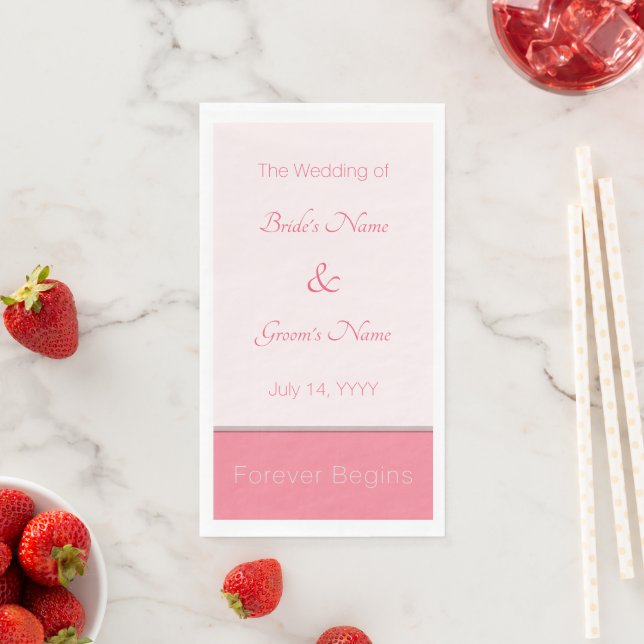 Servilleta De Papel Rosa Rosa Para Siempre Comienza Una Boda Sencillam (In situ)