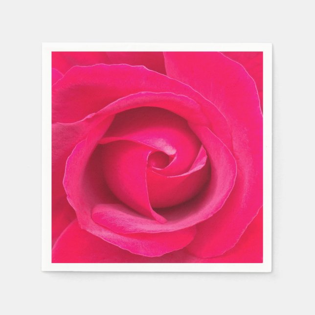 Servilleta De Papel Rosa Rosa Roja Romántica (Anverso)